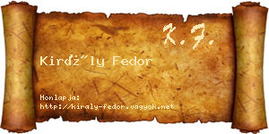 Király Fedor névjegykártya
